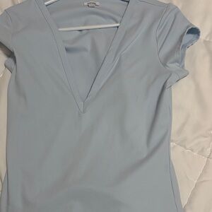 Garage Sky Blue V-Neck Short Sleeve Tee